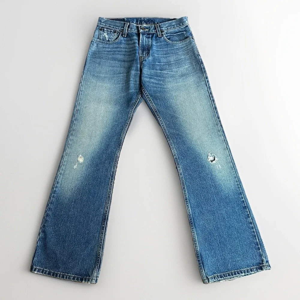 Vintage Y2K Levis 527 Jeans Mens 29x30* Low Rise Bootcut Cowboy Denim Wash Faded